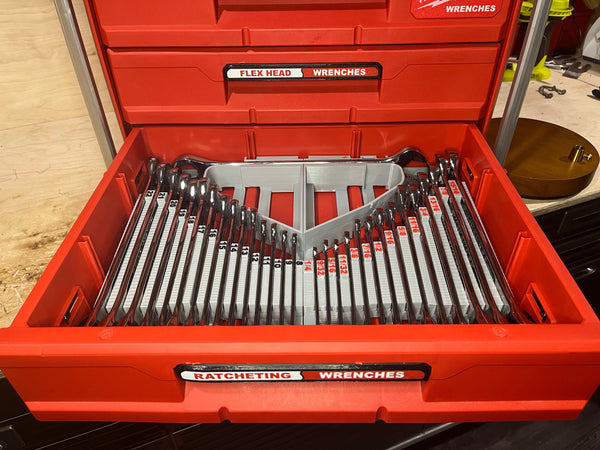 Packout Drawer Inserts for Milwaukee Ratcheting Combination Wrench Sets (RCW-S D and RCW-M D)